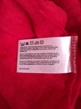 Czerwona lniana bluzka z haftem Laura Ashley rozmiar 42