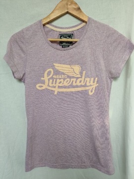 Liliowy t-shirt Superdry Vintage S