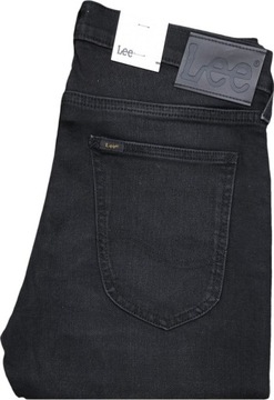 Spodnie męskie jeansowe czarne slim LEE W28 L34 