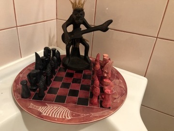 Afrykańskie szachy okrągłe ze steatytu - Kenia