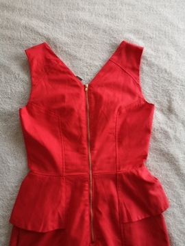 Elegancka świąteczna czerwona sukienka H&M 36
