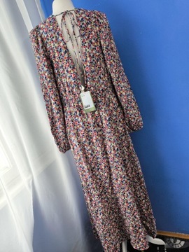 Nowa długa sukienka w kwiaty H&M - 100% wiskoza - M/ 38