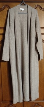 Sweter kardigan b.dlugi z wełną , oversize 