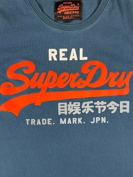T-shirt SuperDry granatowy S z nadrukiem