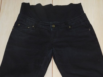 Czarne jeansowe spodnie ciążowe rozm. M