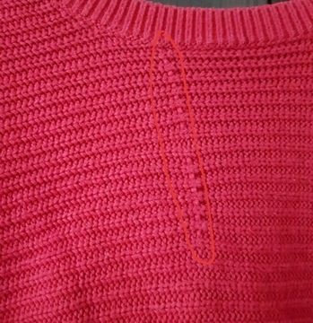 S, Hollister Czerwony Sweter, Przeplatany z tyłu
