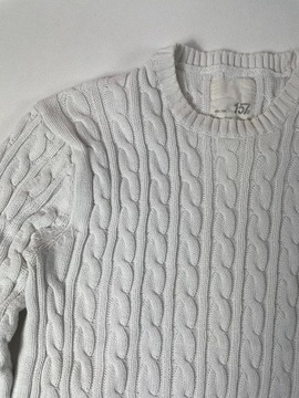 Biały sweter warkocz Lager157 S
