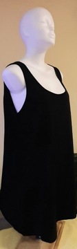 czarna bluzka koszulowa tunika, r. 56, nowa
