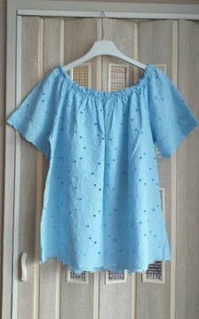 NEW COLLECTION Włoska hiszpanka baby blue baweł XL