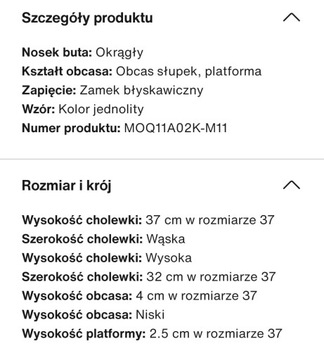 Fioletowe kozaki na platformie Monki