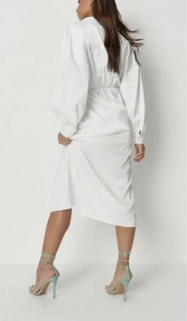 Missguided elegancka sukienka biała 42 midi