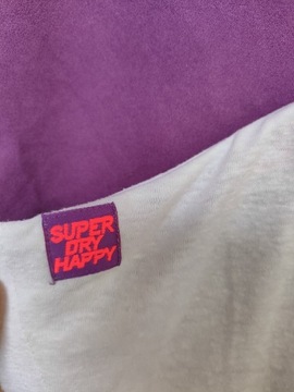 Biały t-shirt z kolorowym napisem Happy Superdry S