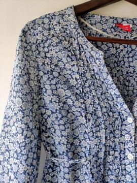 Bluzka tunika H&M * niebieska w kwiatki * M