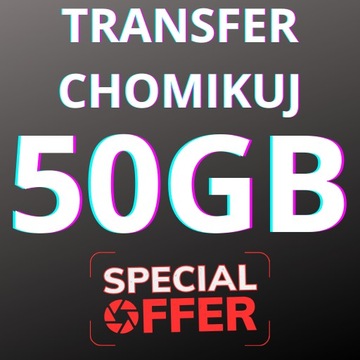 TRANSFER CHOMIKUJ 50GB | DOSTAWA 24/7 | 30 DNI