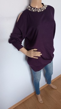 Wallis piękny przedłużany sweter L