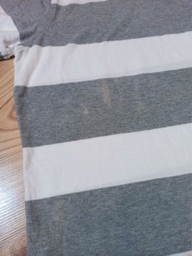 Koszulka Polo Tommy Hilfiger w paski szara biała L