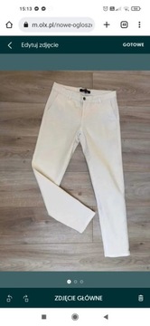 Spodnie Top Secret białe kremowe 36
