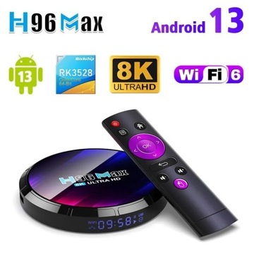 Mocny Tv box 4K H96Max 4GB/64GB Android 13 - BT