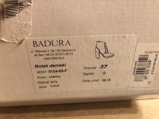 buty, BOTKI  Badura rozm. 37