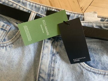 Jeansowe szorty z paskiem, reserved 36 NOWE