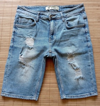 Spodenki krótkie, męskie, jeans, dziury 32