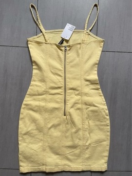 Sukienka jeansowa żółta H&M