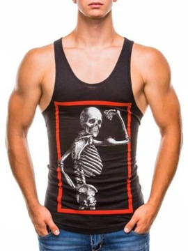 Koszulka bez rękawów z nadrukiem, tank top XL