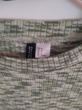 H&M Bluzka top zielony melanżowy 38 M L
