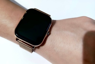 Smartwatch LIGE ze złotą branzoletą ( druga silikonowa GRATIS )