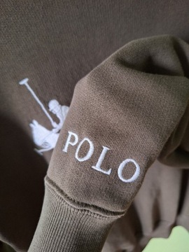 Khaki oliwkowa bluza z haftem Polo Ralph Lauren S