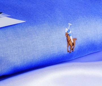 Koszula Polo Ralph Lauren L 43 Imperial semi-shiny stretch  niebieska