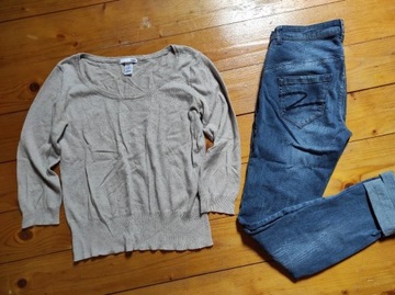 Zestaw paka ubrań damskich jeansy 34 36 XS/S