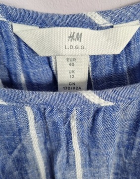Letnia niebieska bluzka z wiskozy, H&M,  L-XL