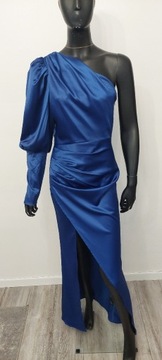 Piękna długa sukienka w kolorze chabrowym Nowa z metką M/L 