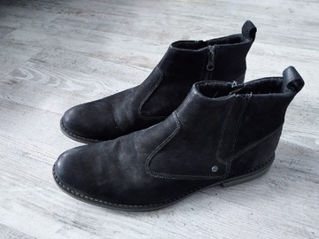 Męskie czarne buty Lasocki eleganckie rozmiar 45