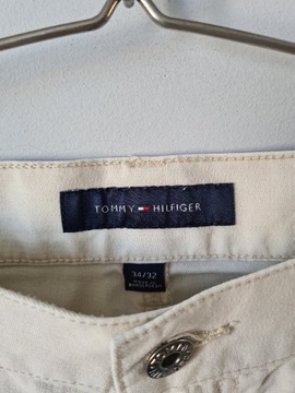 Spodnie Tommy Hilfiger ecru straight 