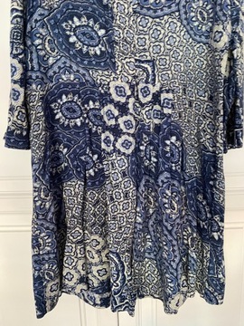 H&M SUKIENKA NIEBIESKA BOHO WISKOZA ROZM.34 JAK 38