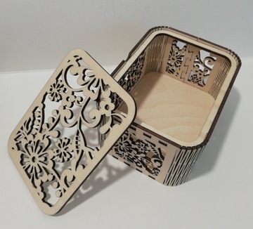 Szkatułka na biżuterię pudełko drewniane pojemnik