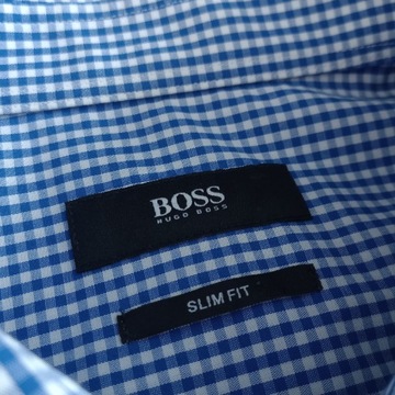 niebieska w kratkę męska koszula Hugo Boss slim fit