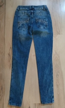 Tredy 38 M jeansy rurki damskie cekiny