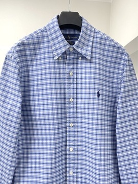 Niebieska koszula w kratkę Ralph Lauren luxury M