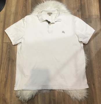 Biała koszulka polo Burberry XXXL