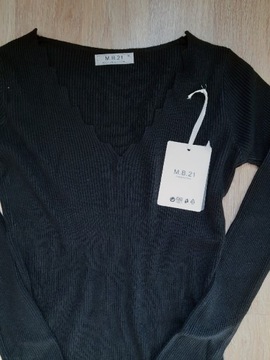Elegancki sweter M.B.21 czarny sweterek 38 M