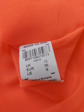 River Island neonowa pomarańczowa bluzka top S M