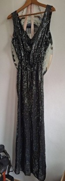 Suknia maxi czarna z cekinami Reserved rozm. 42