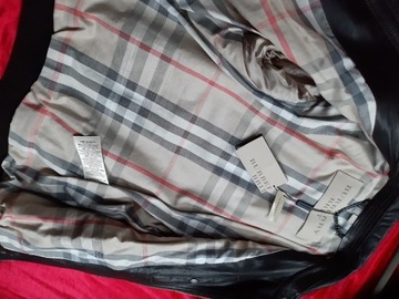 Burberry kurtka skórzana skóra brąz 100% oryg nr s