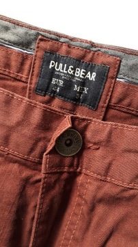 bordowe bawełniane spodnie męskie PULL&BEAR eur 44