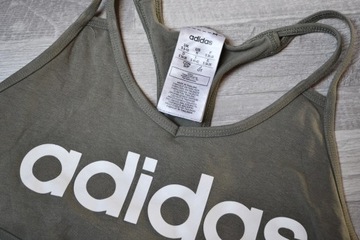 Adidas biustonosz sportowy khaki crop top bluzka S