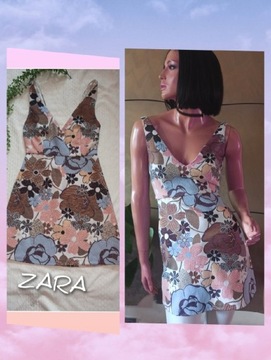 Zara - sukienka mini w kwiaty XS