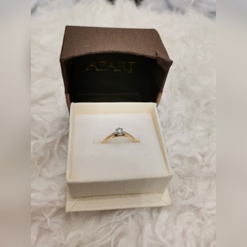 DIAMENT PIERŚCIONEK 0.03ct wyc. 500€ CERTYFIKAT